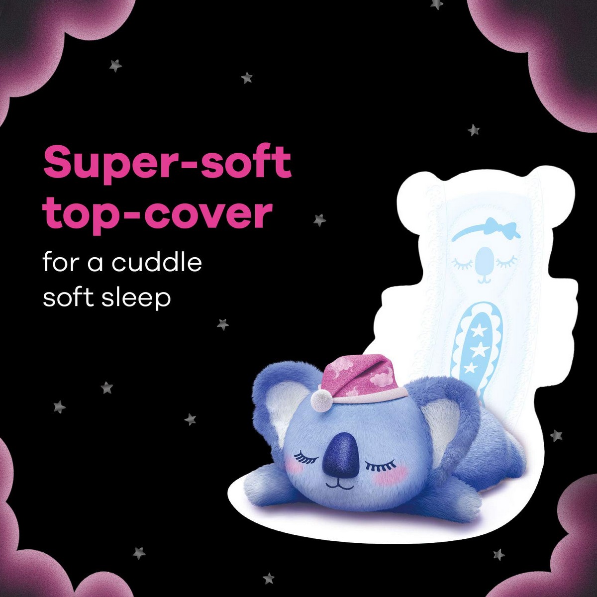 Whisper Bindazzz Nights Koala Soft Sanitary Pads, XXXL (8 Napkins)