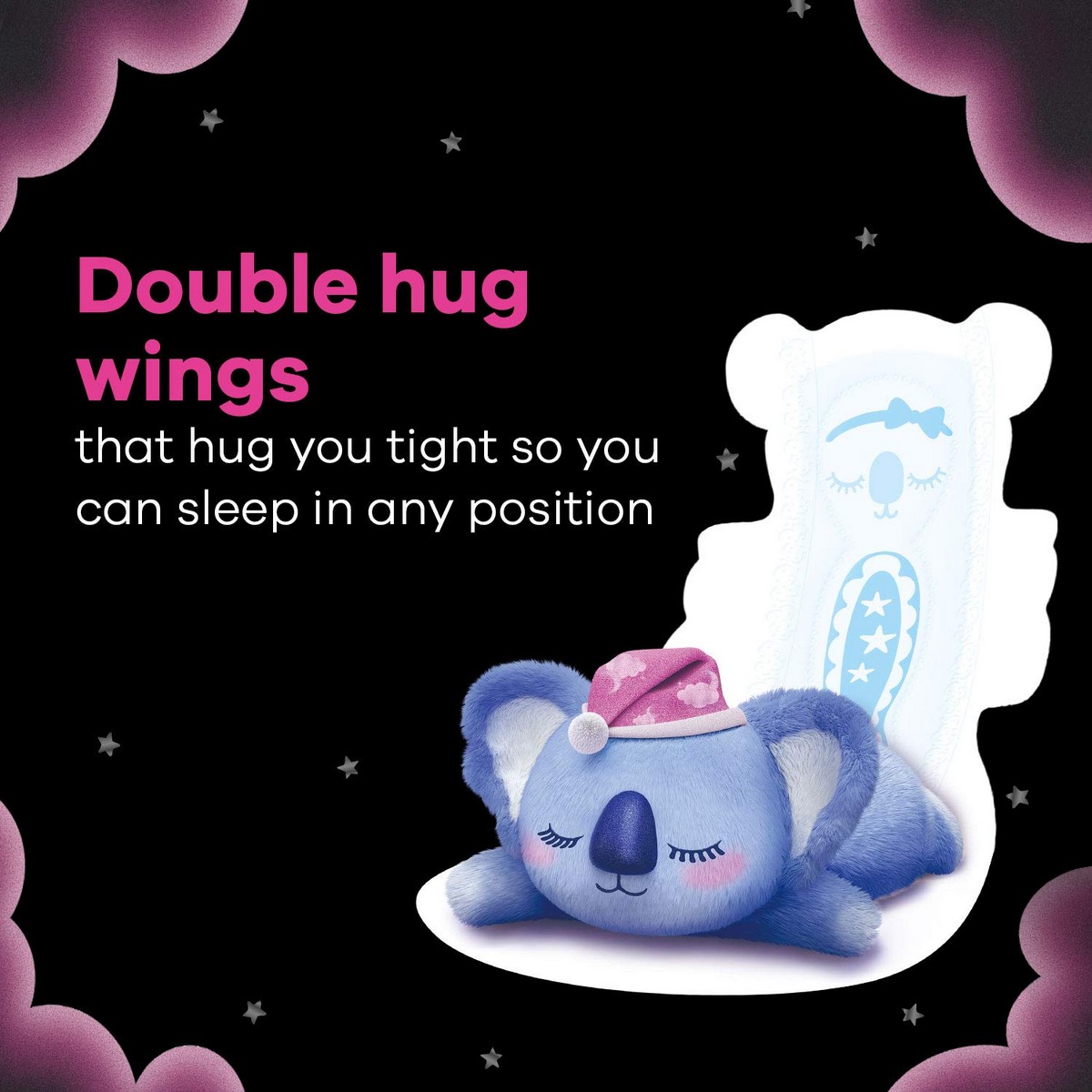 Whisper Bindazzz Nights Koala Soft Sanitary Pads, XXXL (8 Napkins)