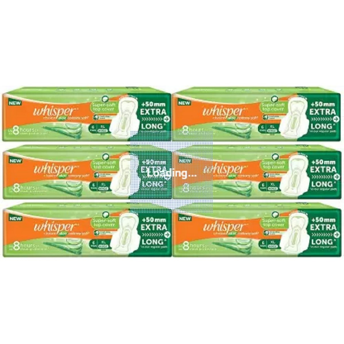 Whisper Choice Aloe Cottony Soft Sanitary Pads Wings for women (XL) 36's