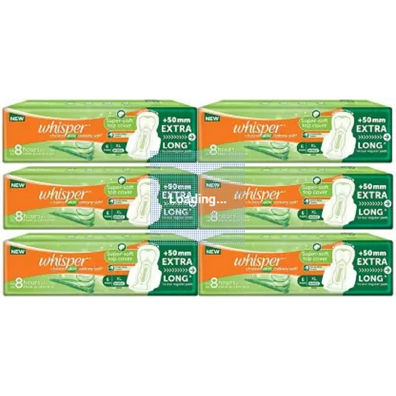 Whisper Choice Aloe Cottony Soft Sanitary Pads Wings for women (XL) 36's
