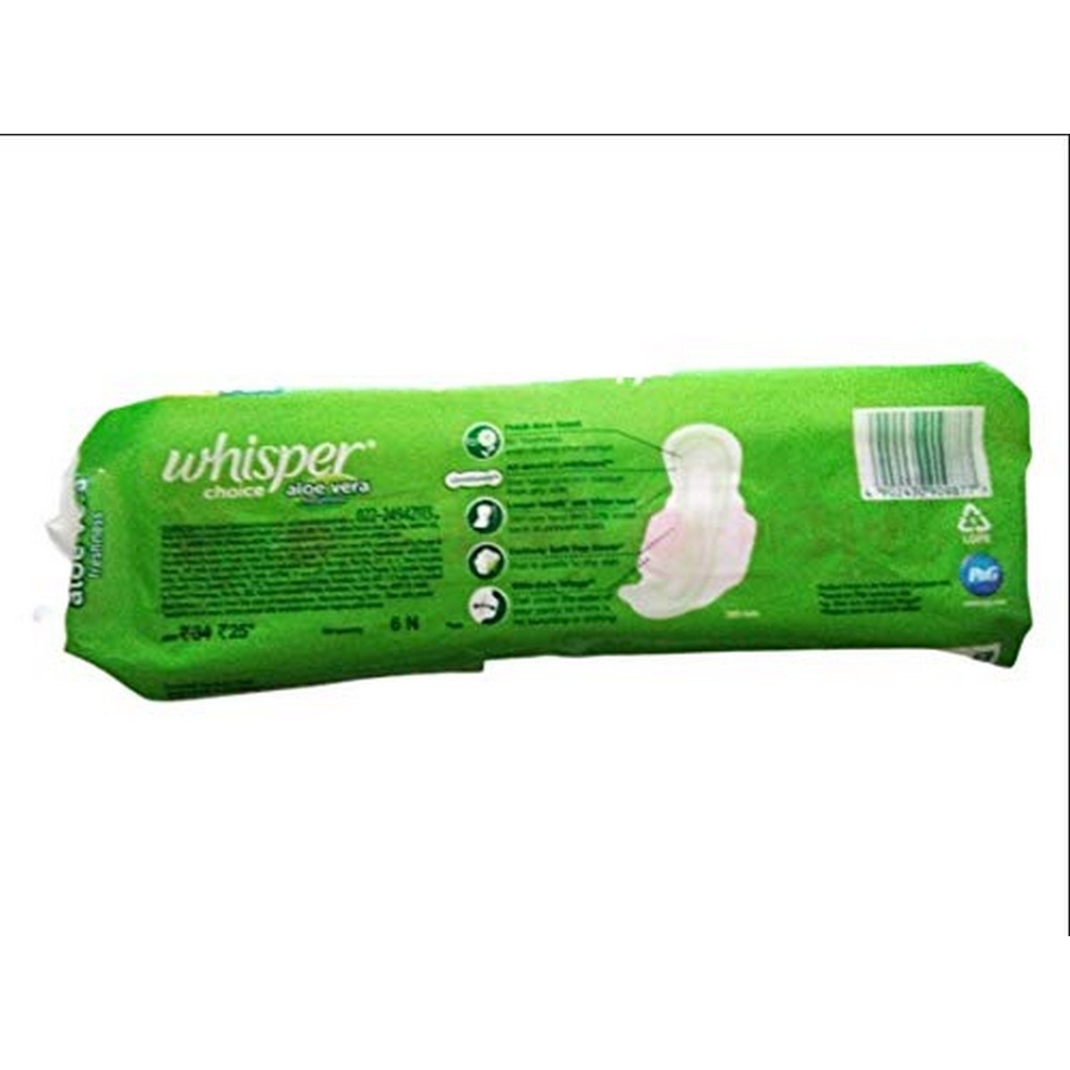 Whisper Choice Aloe vera Xl 6 pad pack of 5