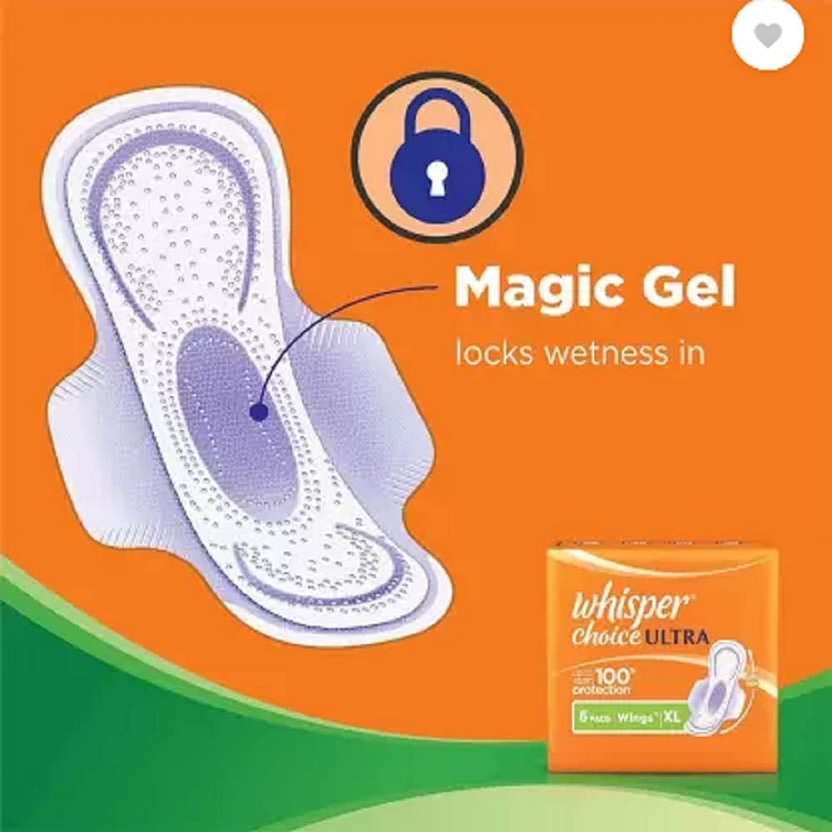 Whisper Choice Ultra 100% Stain Protection (24 Pads) Sanitary Pad for Women