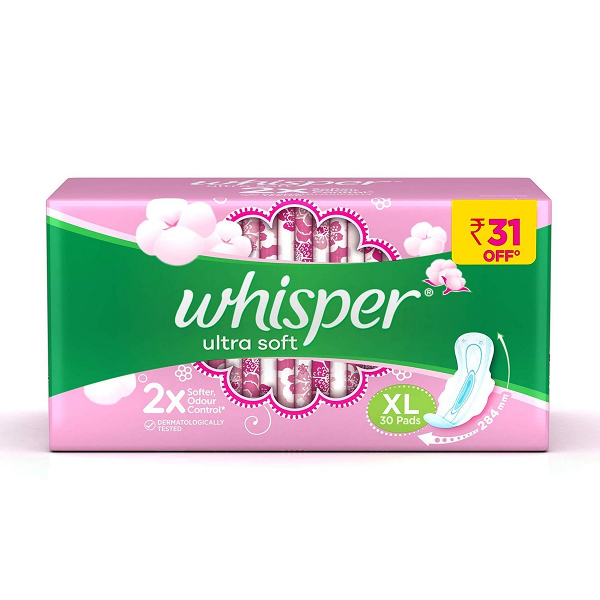 Whisper Ultra Clean Sanitary Pads - 30s (XL Plus) & Ultra Soft Sanitary Pads - 30s (XL) Combo
