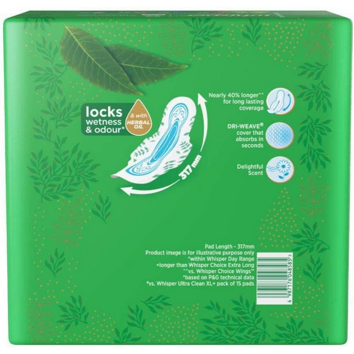 Whisper Ultra Clean XL Plus With Herbal Oil Sanitary Pad (Pack of 150)