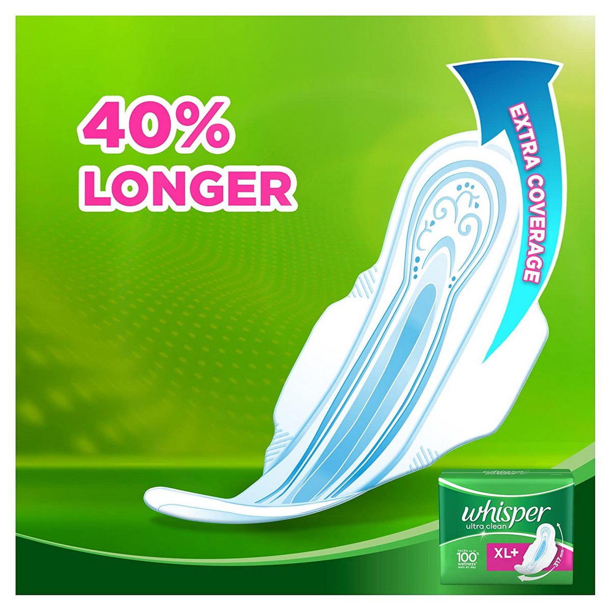 Whisper Ultra Sanitary Pads XL Plus wings (7 Count)