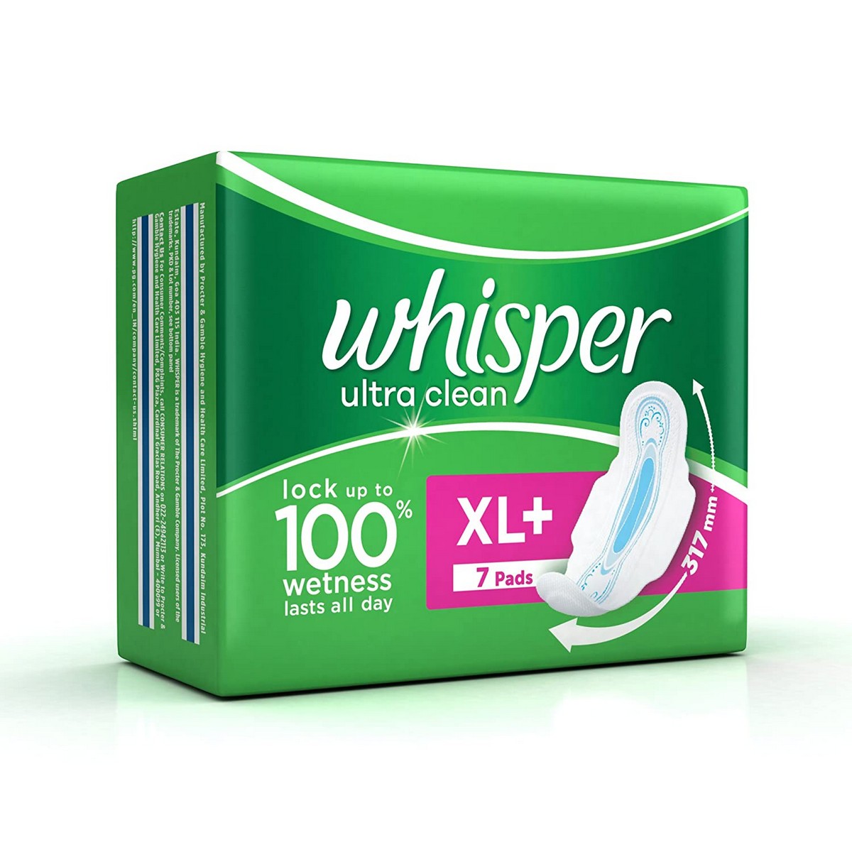 Whisper Ultra Sanitary Pads XL Plus wings (7 Count)