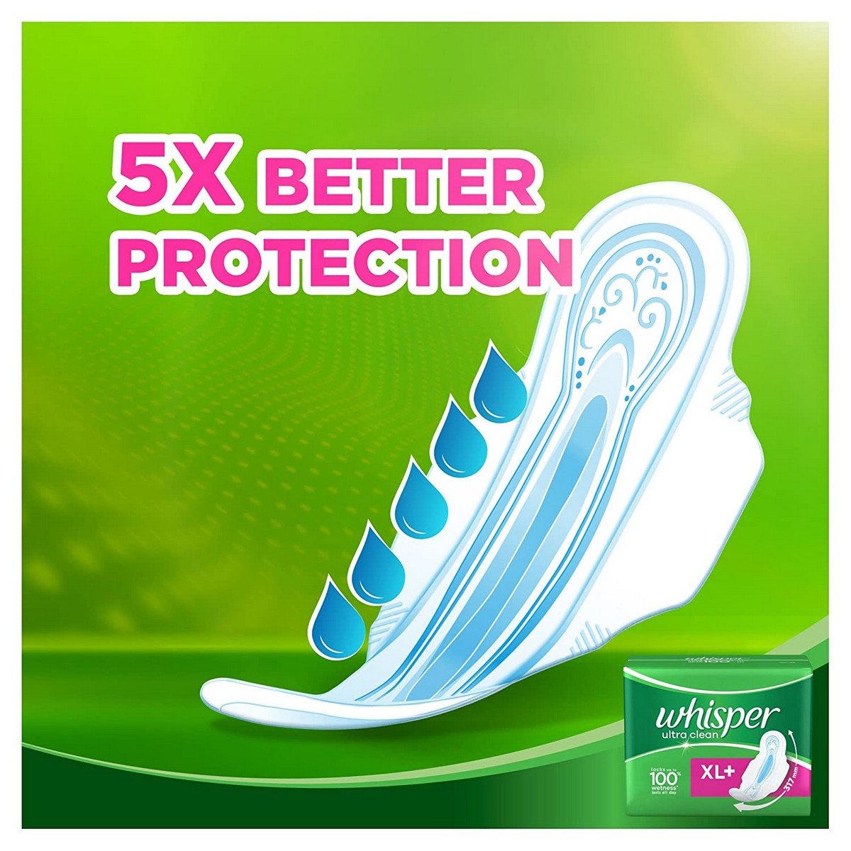 Whisper Ultra Sanitary Pads XL Plus wings (7 Count)