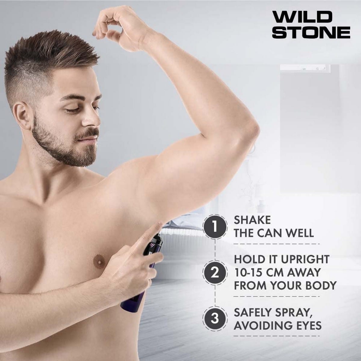 Wild Stone Intense Black, Neon, And Ocean Long Lasting No Gas Deodorants For Men, Pack of 3 (120 ml Each)