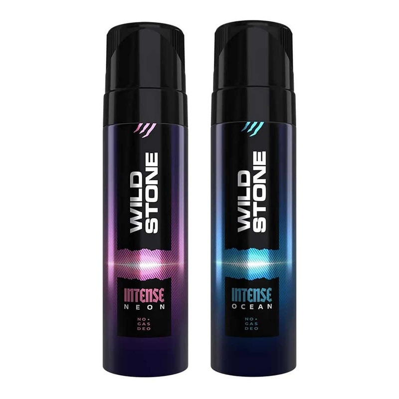 Wild Stone Intense Neon And Ocean No Gas Deodorants For Men Pack of 2 (120ml each)