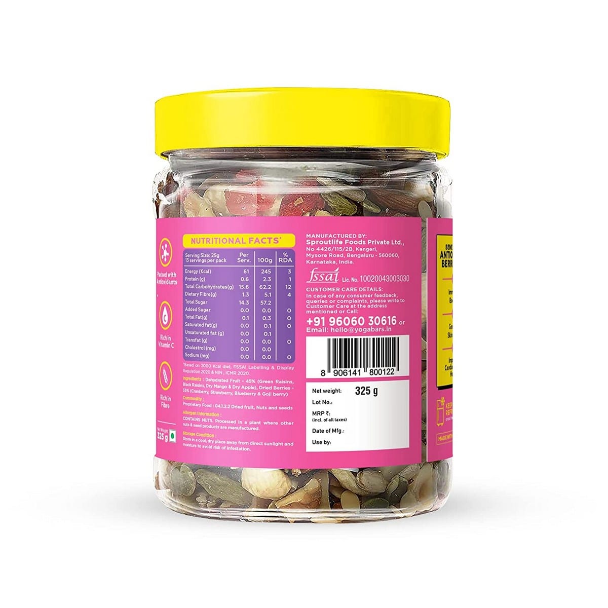 Yogabar Antioxidant Berries Mix (325 gm)