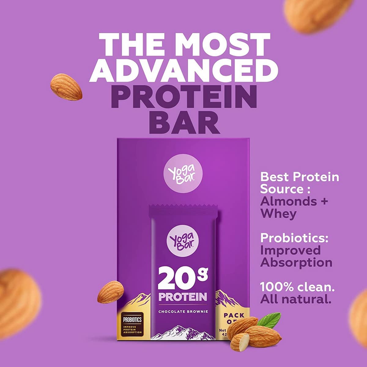 Yogabar Baked Brownie Protein Bars (Pack Of 6)