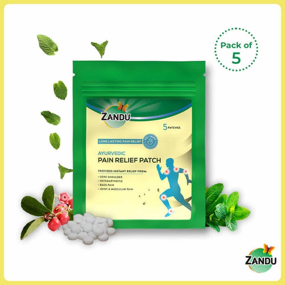 Zandu Ayurvedic Pain Relief Patch (Pack of 5 Patches)