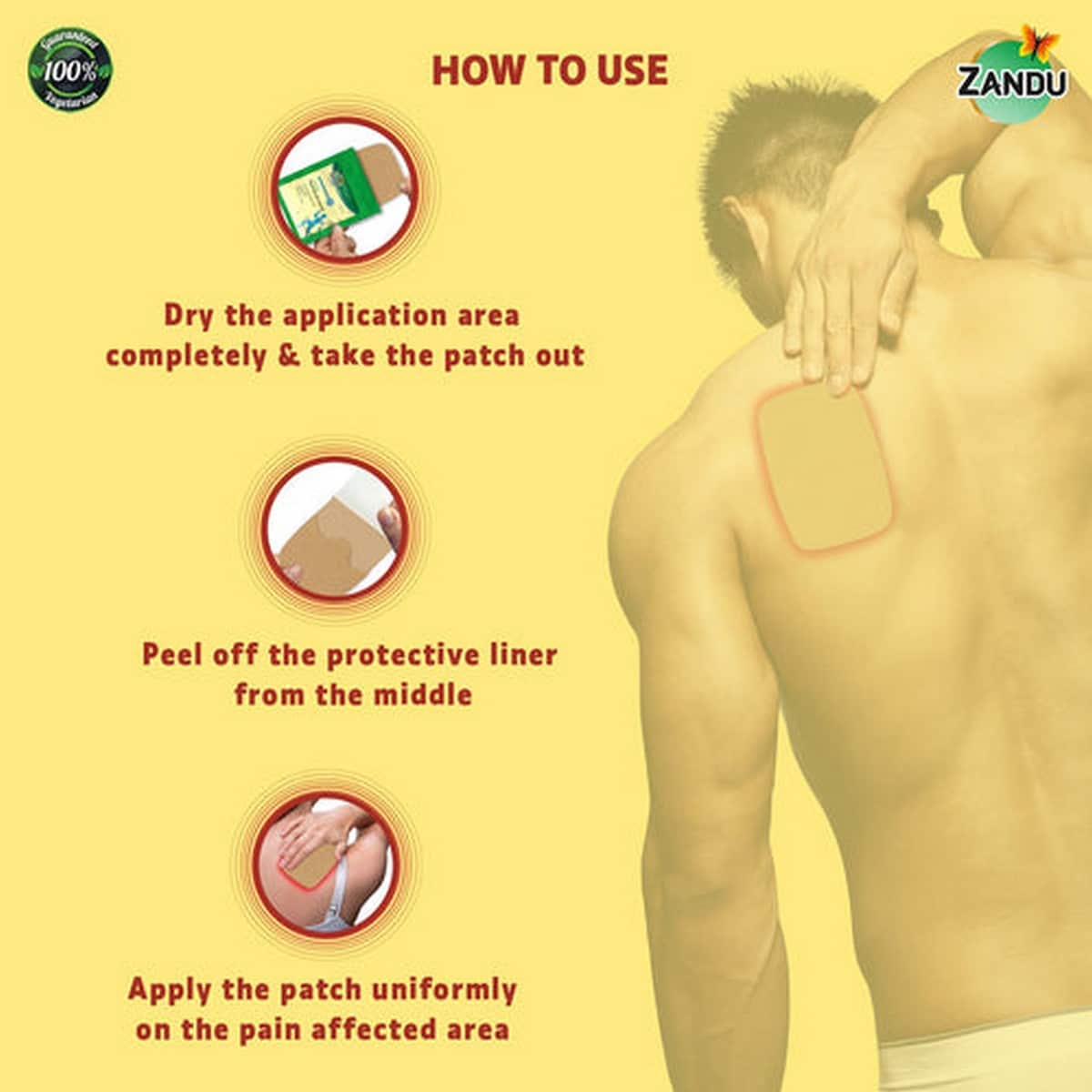 Zandu Ayurvedic Pain Relief Patch (Pack of 5 Patches)