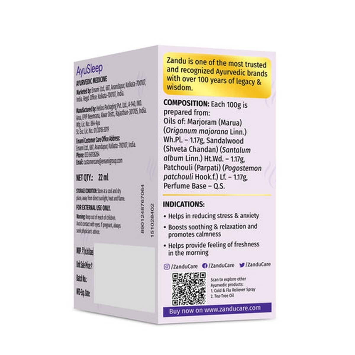 Zandu Ayusleep Spray (22 ml)