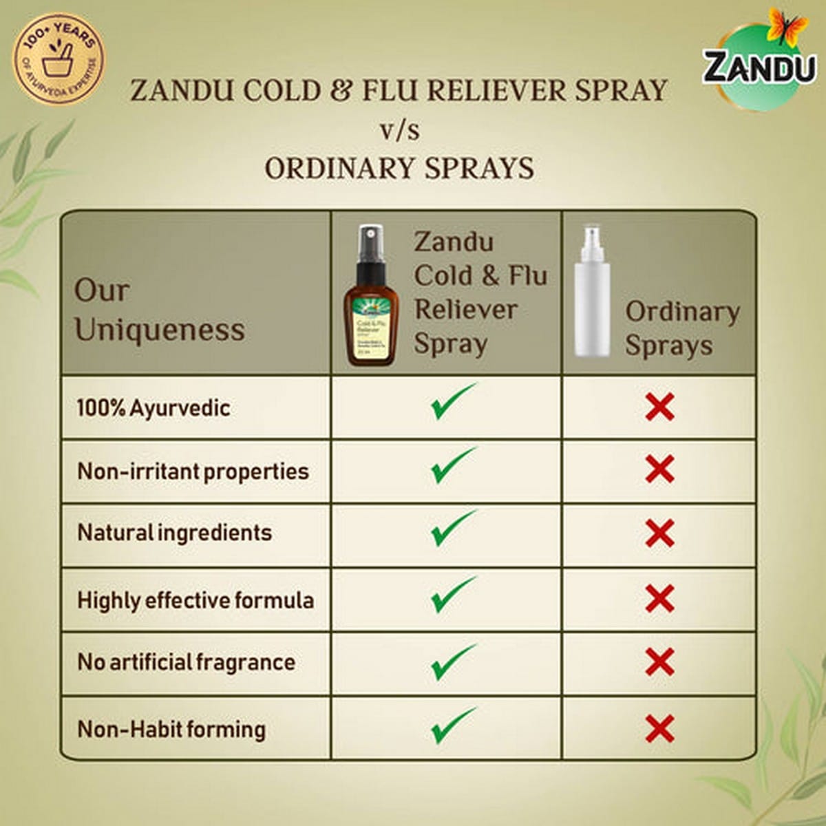Zandu Cold & Flu Reliever Spray (22 ml)