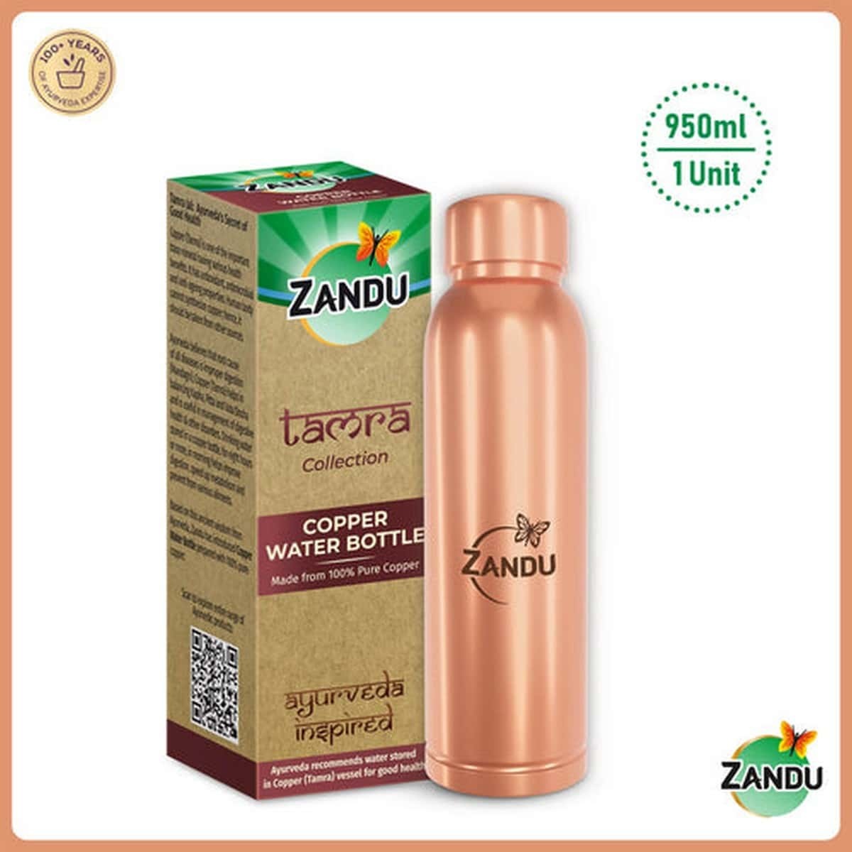 Zandu Copper Bottle (950 ml)