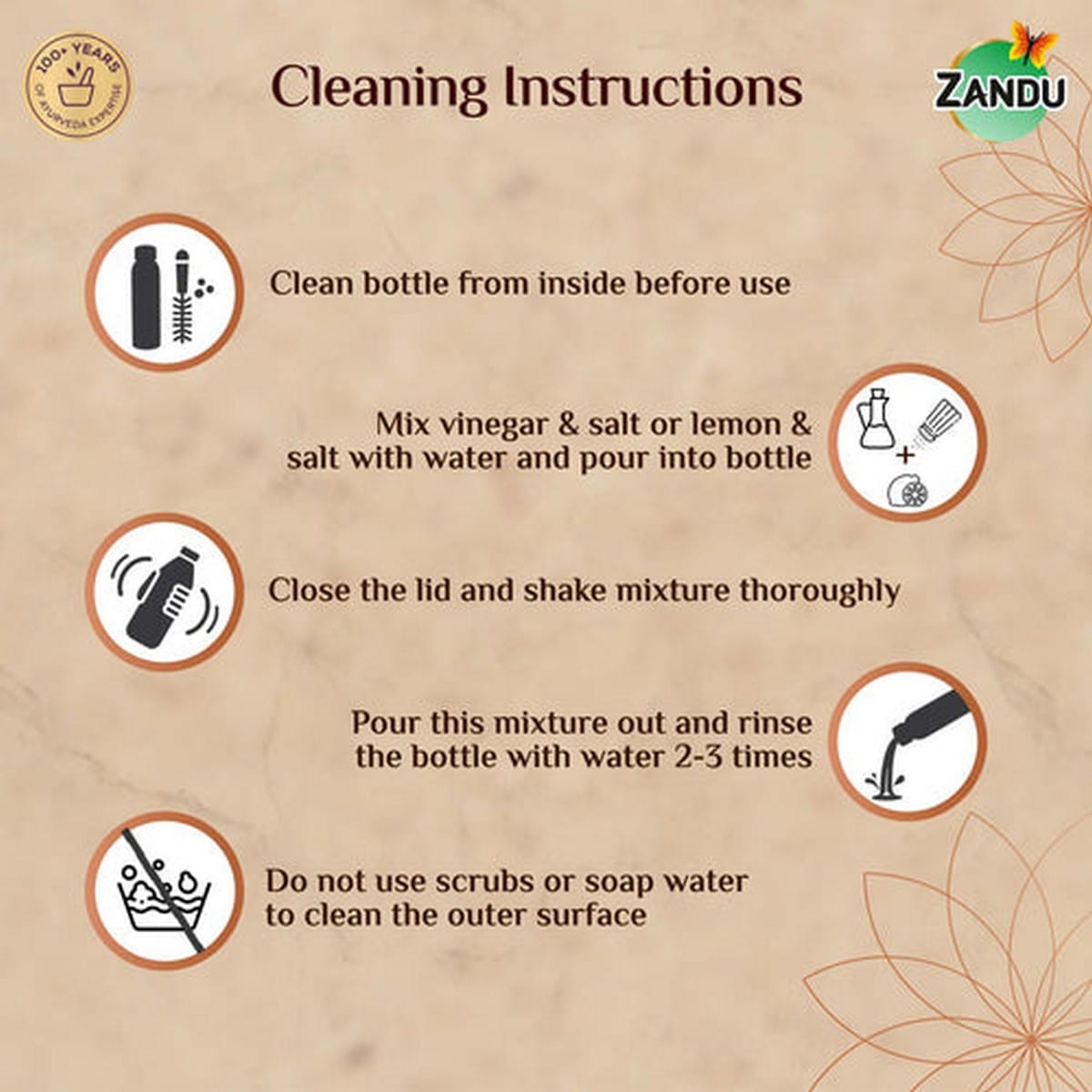 Zandu Copper Bottle (950 ml)