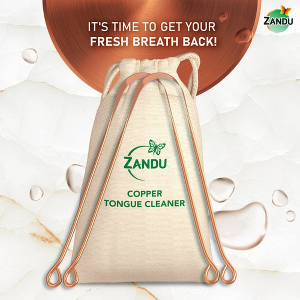 Zandu Copper Tongue Cleaner (Combo)